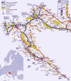 Karte der kroatischen Schnellstrassen - zum Vergrößern anklicken